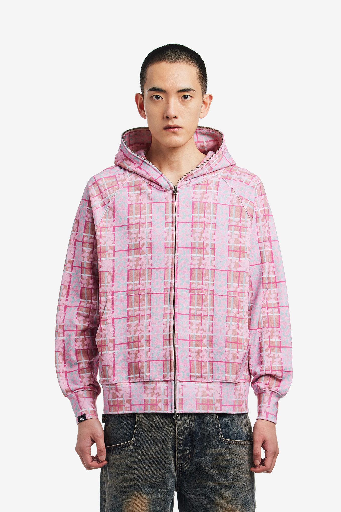 LEOPARD FULL ZIP HOODIE-STAR TEAM-216000 | 웍스아웃