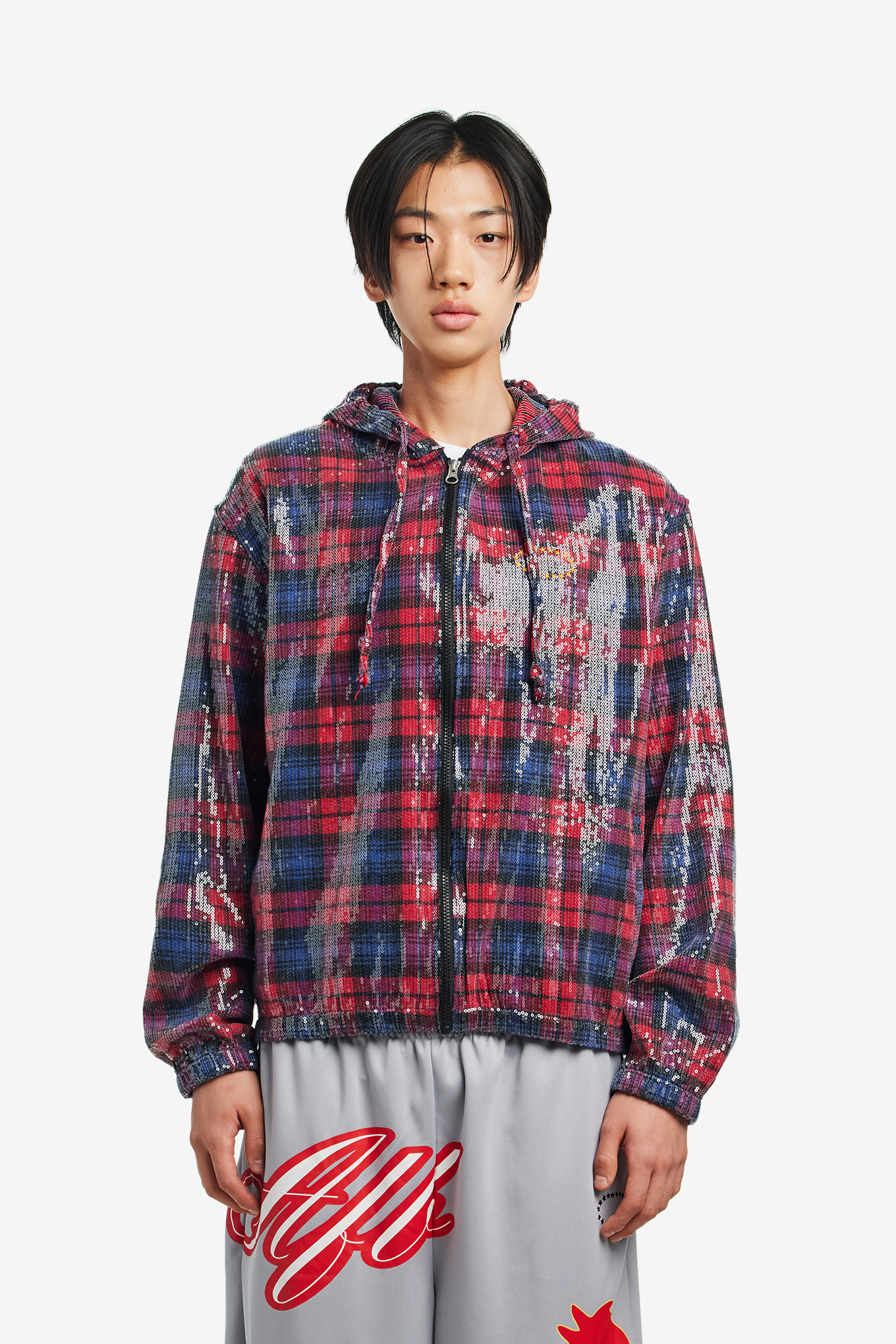 HOODED SPANGLE FLANNEL JACKET-AFB-360000 | 웍스아웃