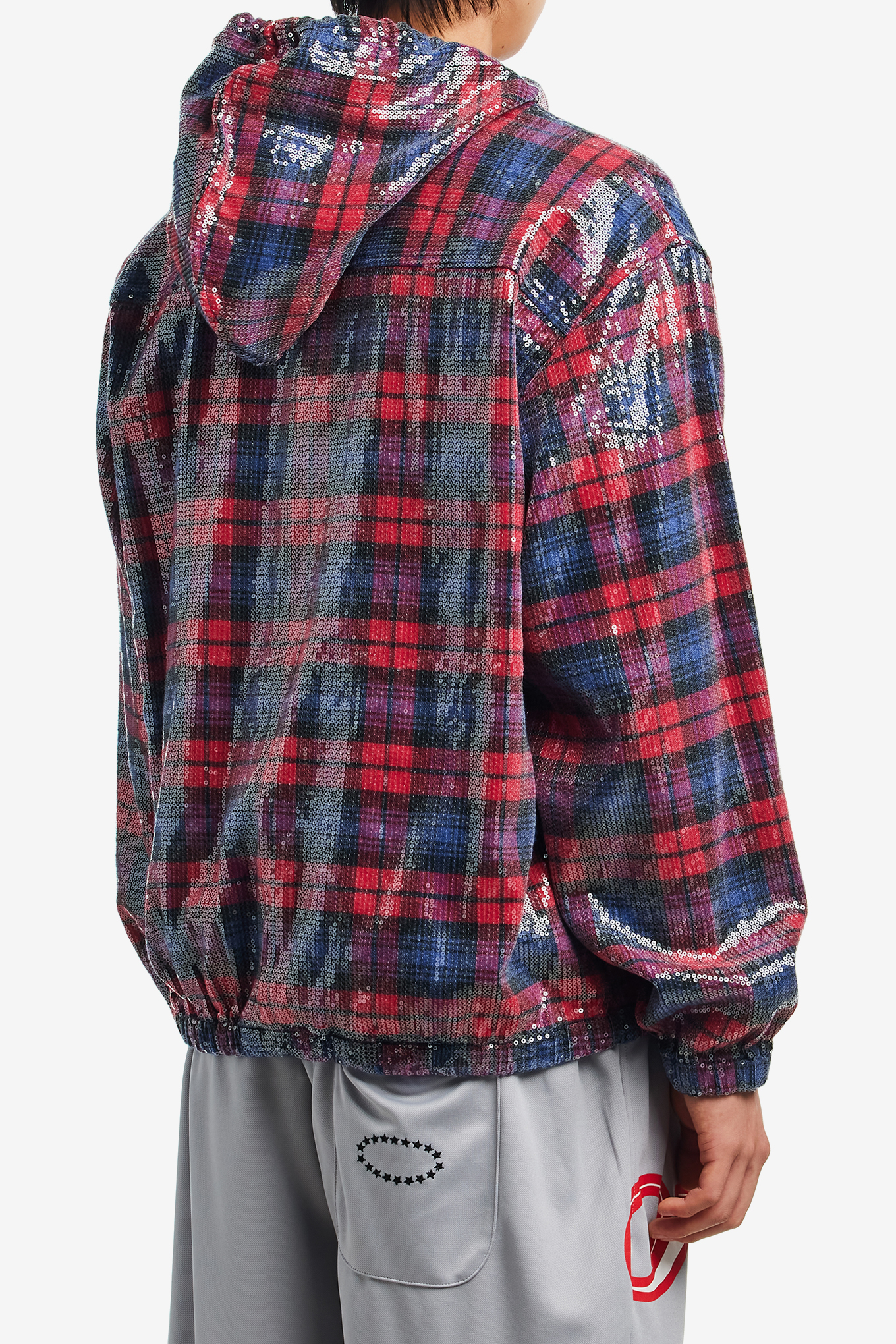 HOODED SPANGLE FLANNEL JACKET-AFB-360000 | 웍스아웃