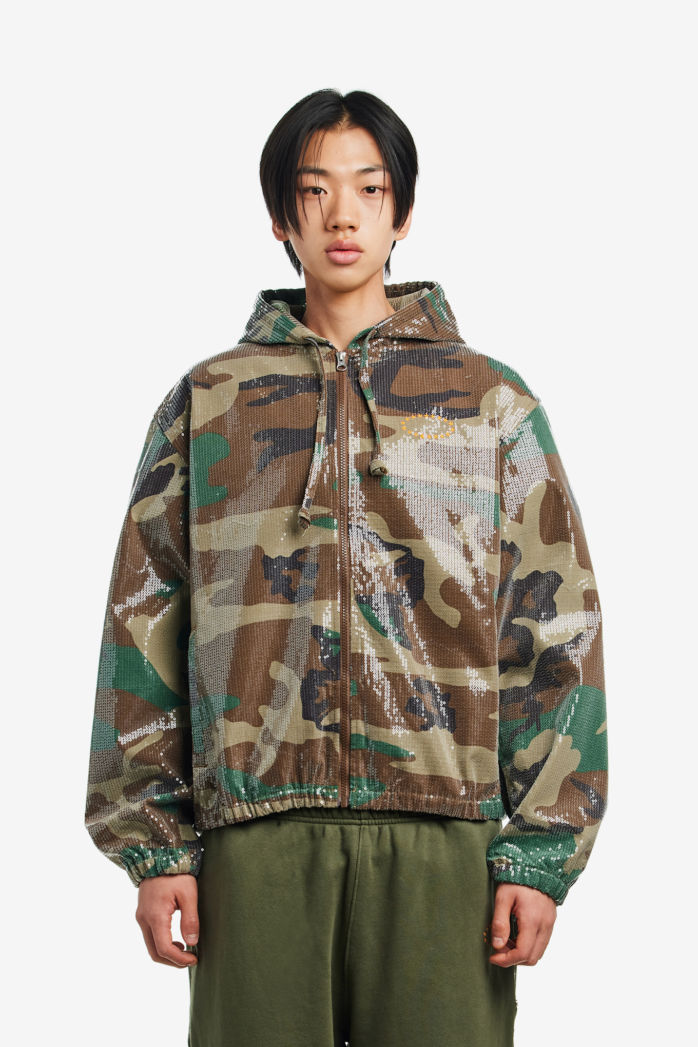 HOODED SPANGLE FLANNEL JACKET-AFB-288000 | 웍스아웃