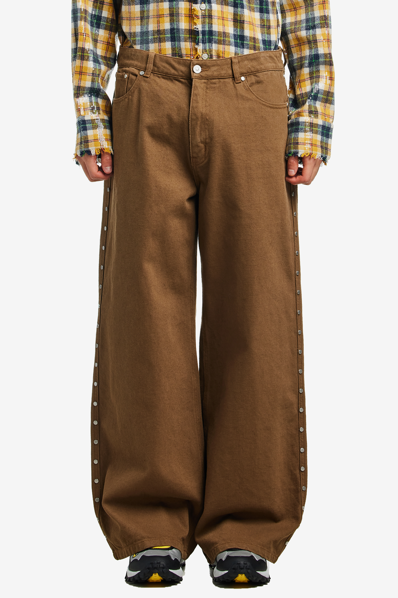 SUPER BAGGY STUDDED PANTS-AFB-370000 | 웍스아웃