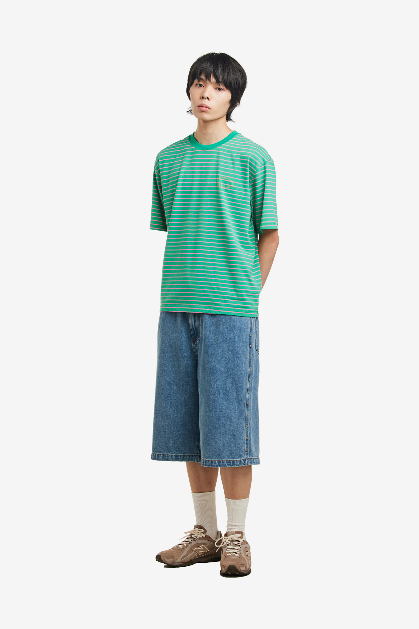 STUDDED WIDE SHORTS-AFB-144000 | 웍스아웃