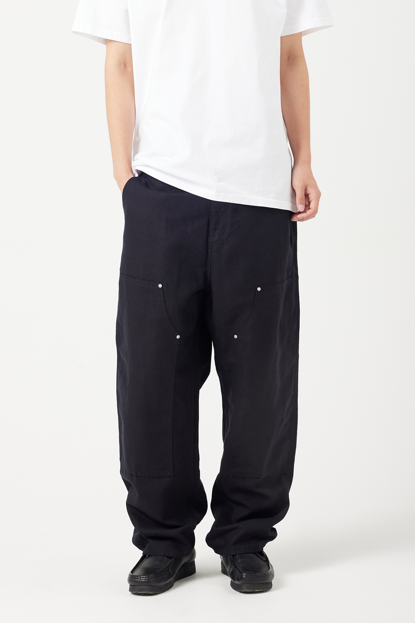 【CARHARTT】 WALTER DOUBLE KNEE PANT SULLIVAN / BLACK RINSED walter-double-knee-pant-black-