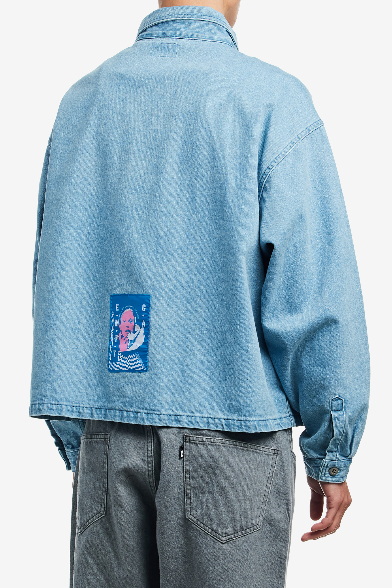 WASHED DENIM SHORT SHIRT JACKET-CAV EMPT-255000 | 웍스아웃
