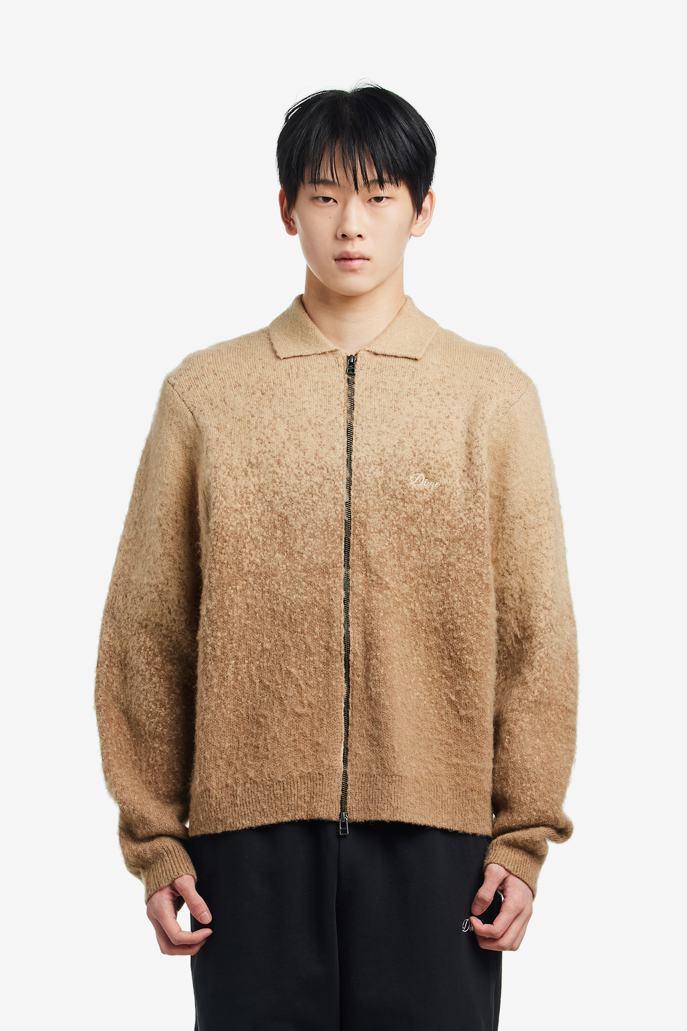 MOHAIR DOUBLE ZIP KNIT-DIME-180600 | 웍스아웃