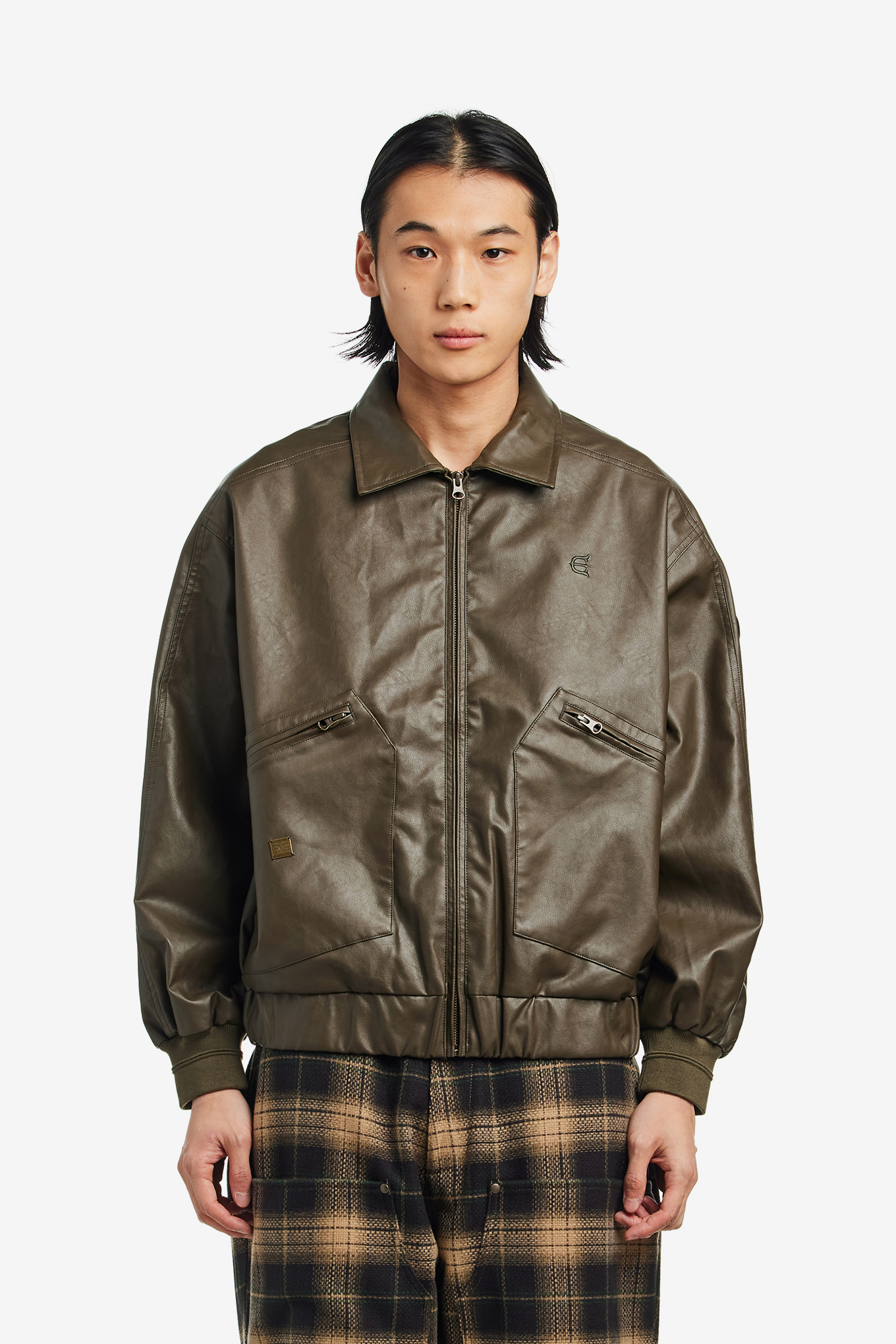 POSTMAN FAUX LEATHER JACKET-EVISEN-286400 | 웍스아웃