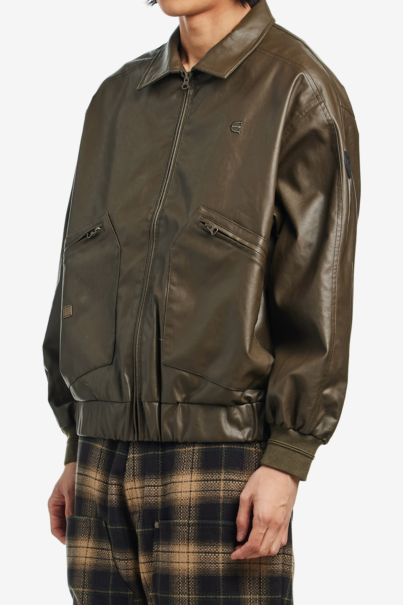 POSTMAN FAUX LEATHER JACKET-EVISEN-286400 | 웍스아웃