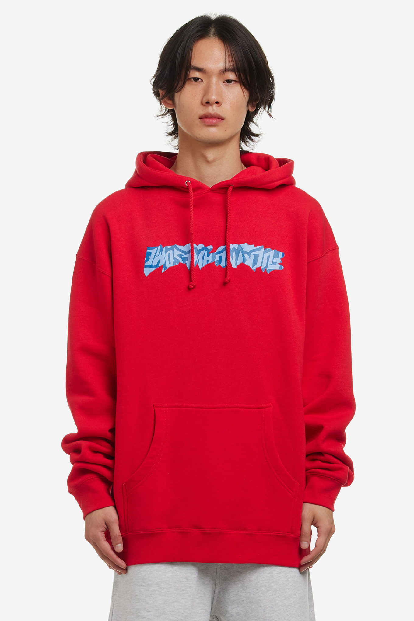 【FUCKING AWESOME】CUT OUT LOGO HOODIE RED Fucking Awesome Cut Out Logo Hoodie Red - Skateboarding