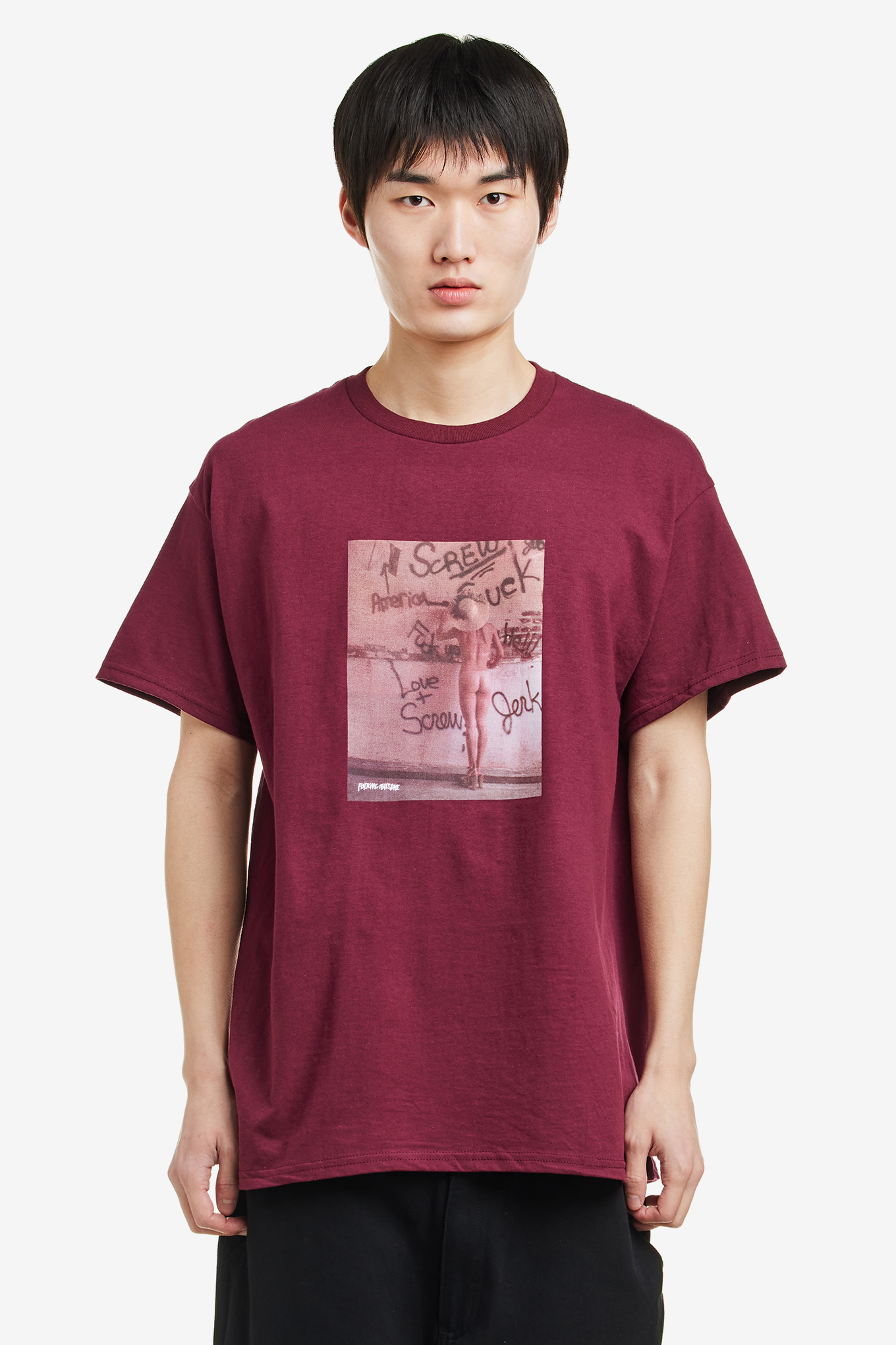 【FUCKING AWESOME】 LOVE AND SCREW TEE GREY Fucking Awesome Love And Screw T-Shirt in Gray | SVD USA