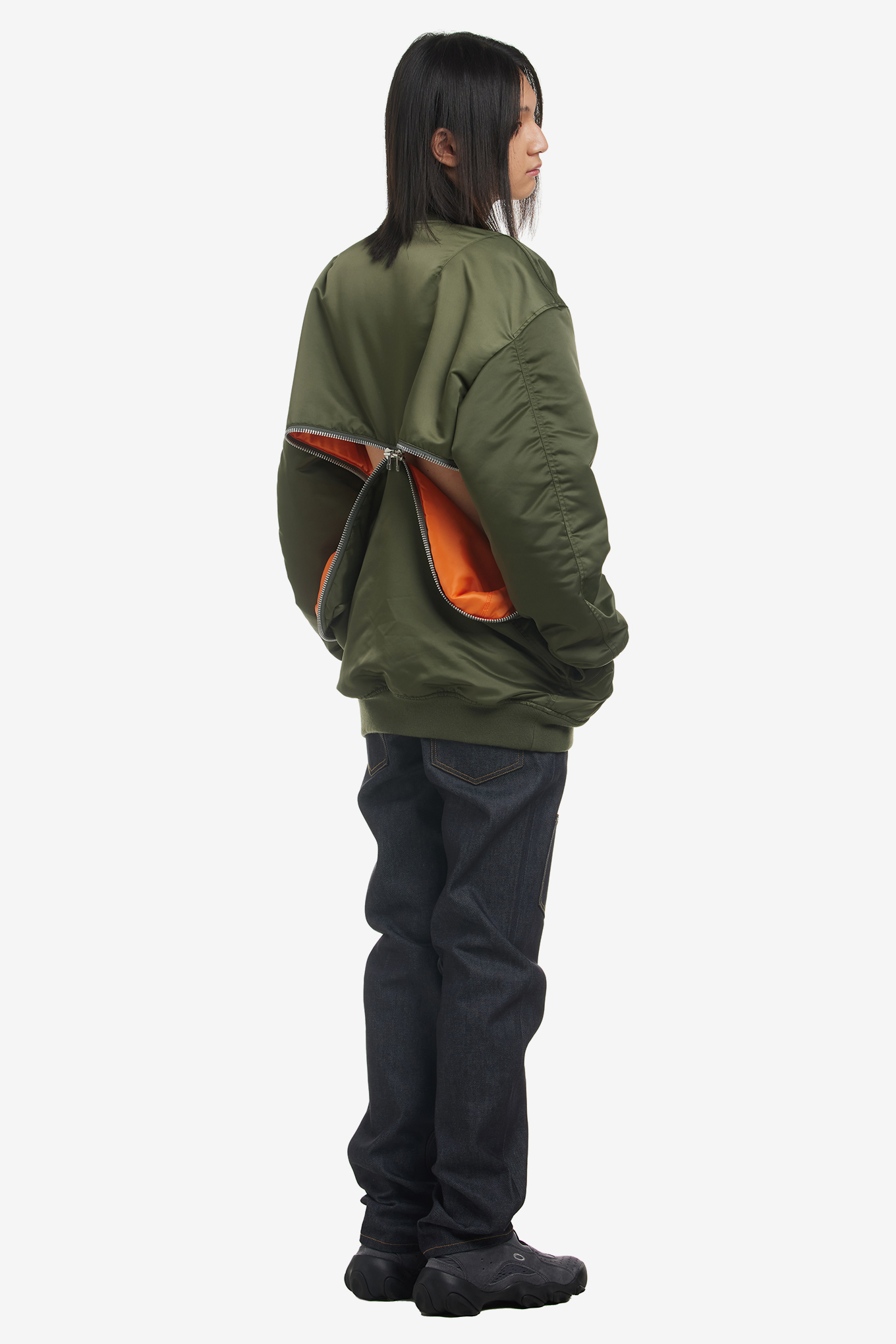 NYLON SATIN BOMBER JACKET-JOHN LAWRENCE SULLIVAN-650000 | 웍스아웃
