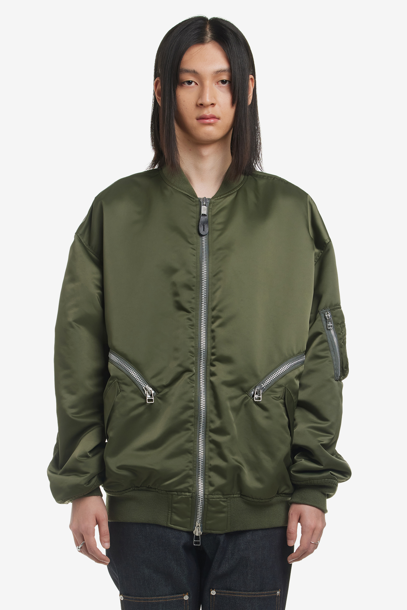 NYLON SATIN BOMBER JACKET-JOHN LAWRENCE SULLIVAN-650000 | 웍스아웃