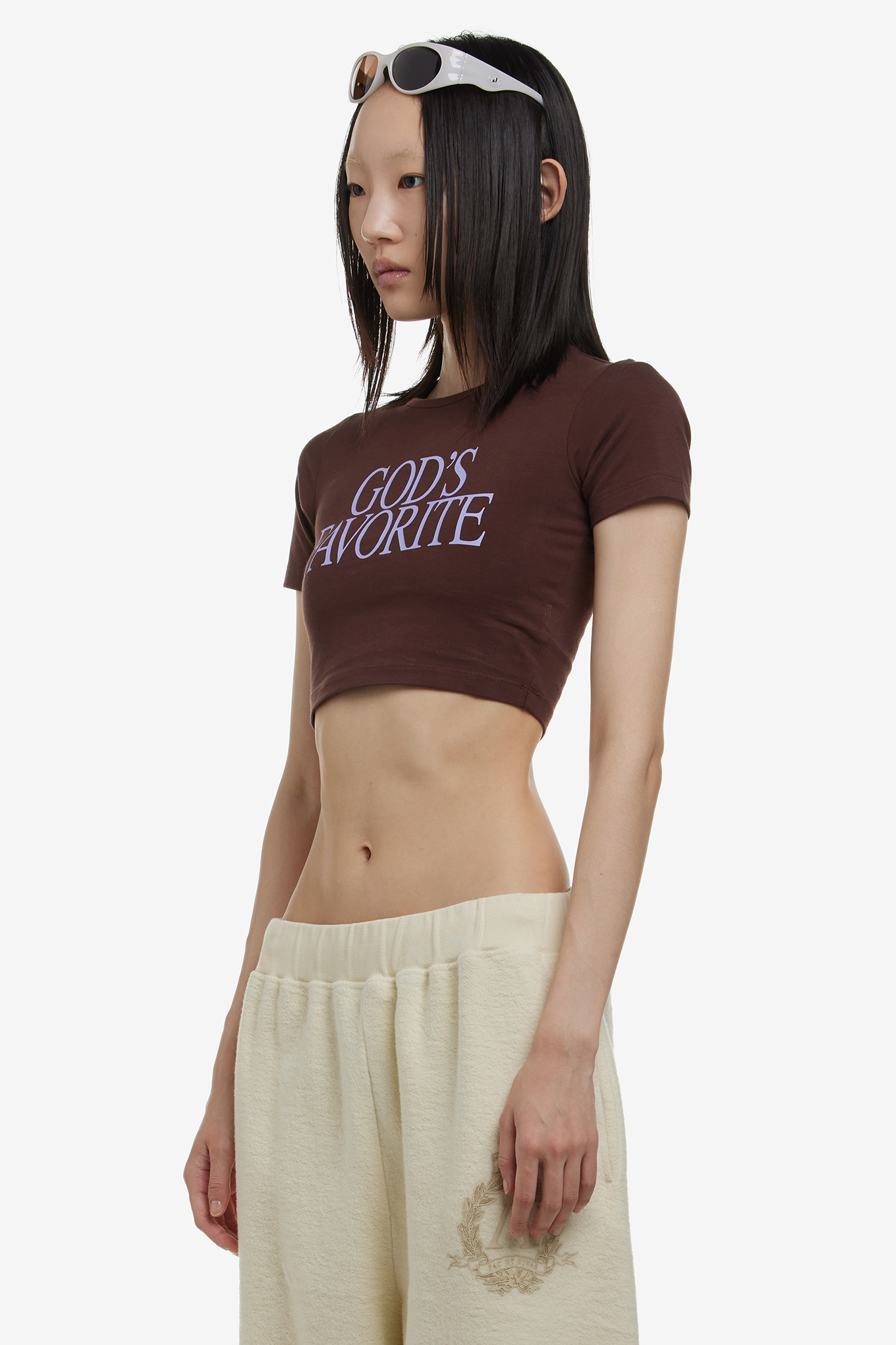【PRAYING】GODS FAVORITE CROP TEE (BROWN) praying gods favorite crop tee in brown + only tried | Depop