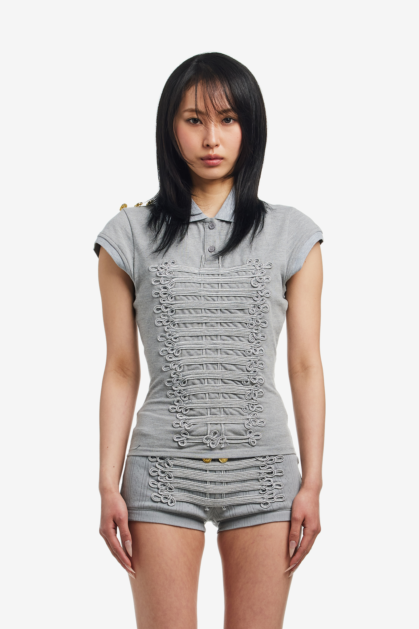 MARCHING BAND POLO GREY-PRAYING-186000 | 웍스아웃