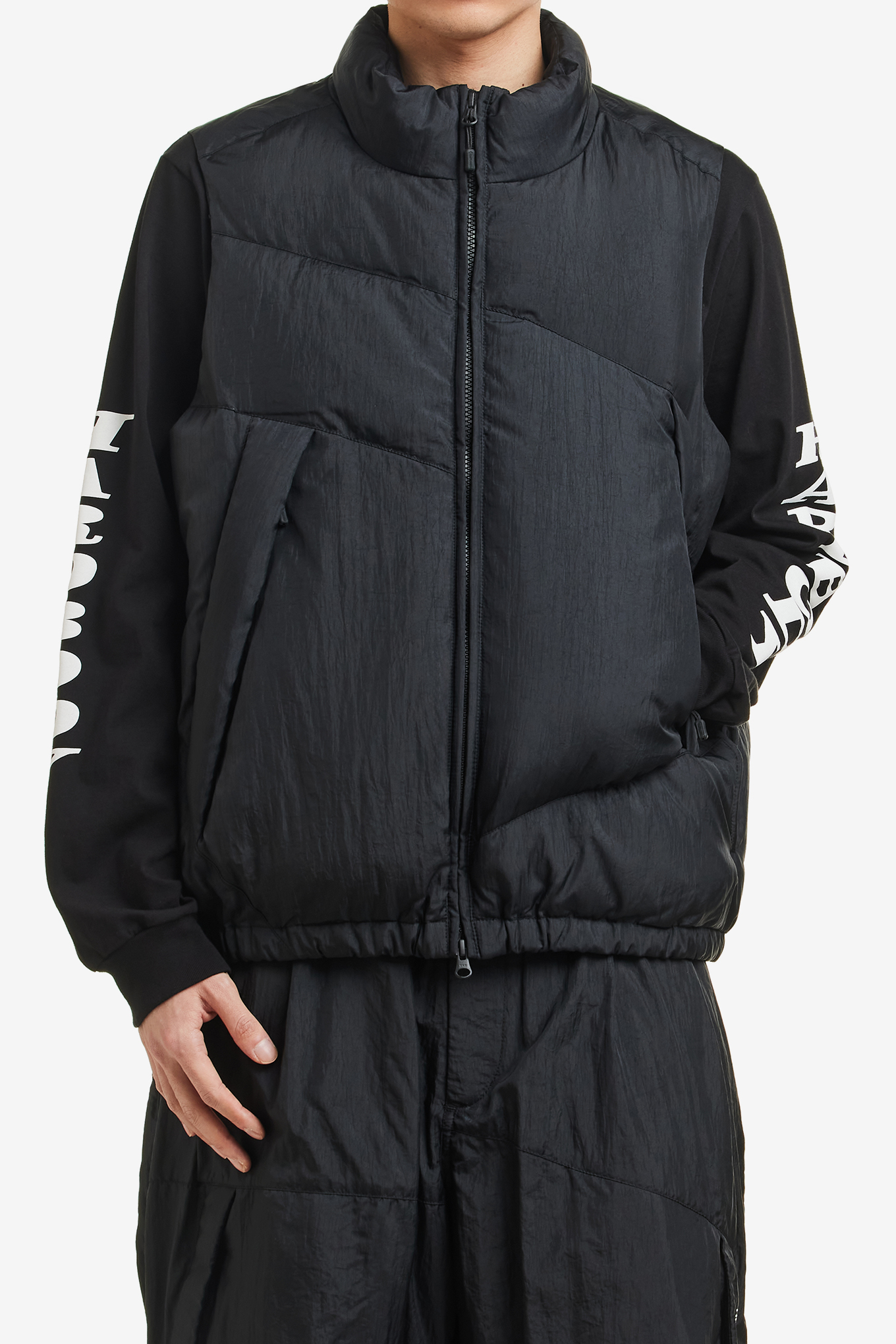TIGHTBOOTH PA DOWN VEST BLACK PLAC DOWN VEST - TIGHTBOOTH® タイト 