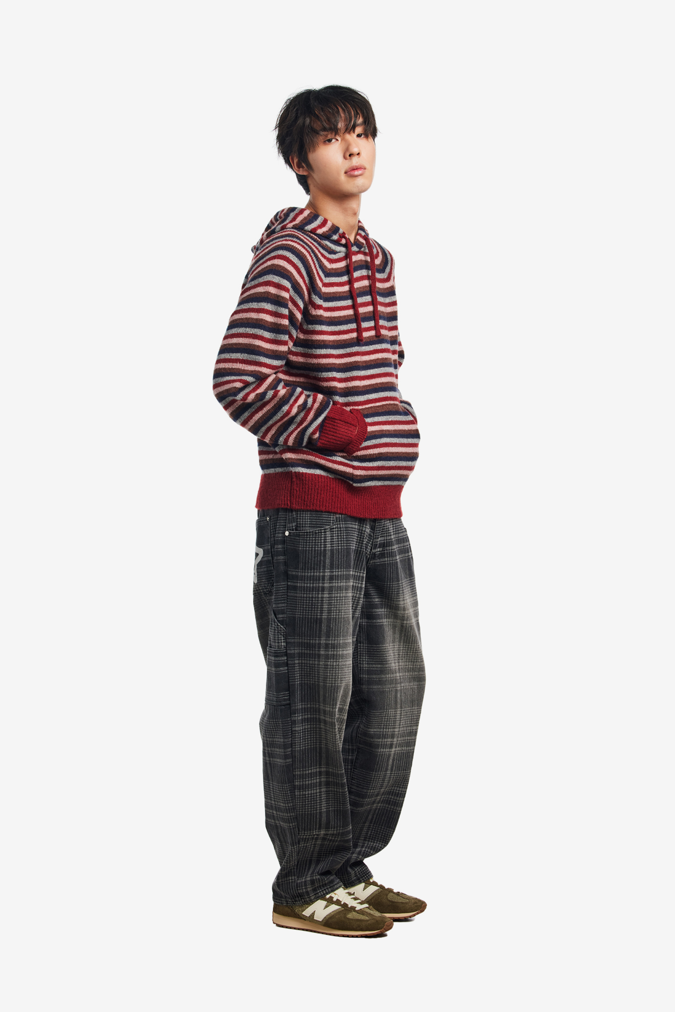 HARMONY STRIPE KNIT HOODIE-TEKET-149000 | 웍스아웃
