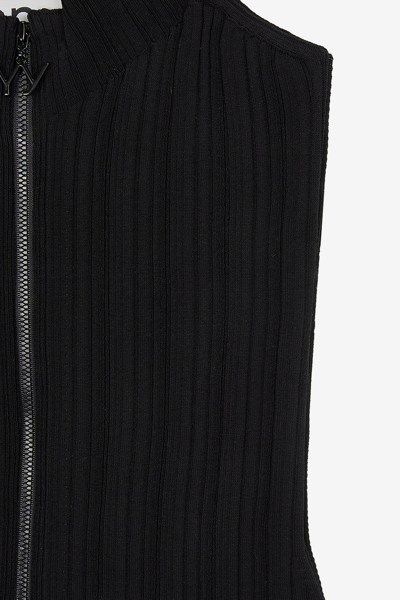 OPEN YY-PLEATED ZIP KNIT VEST 92400 | 웍스아웃