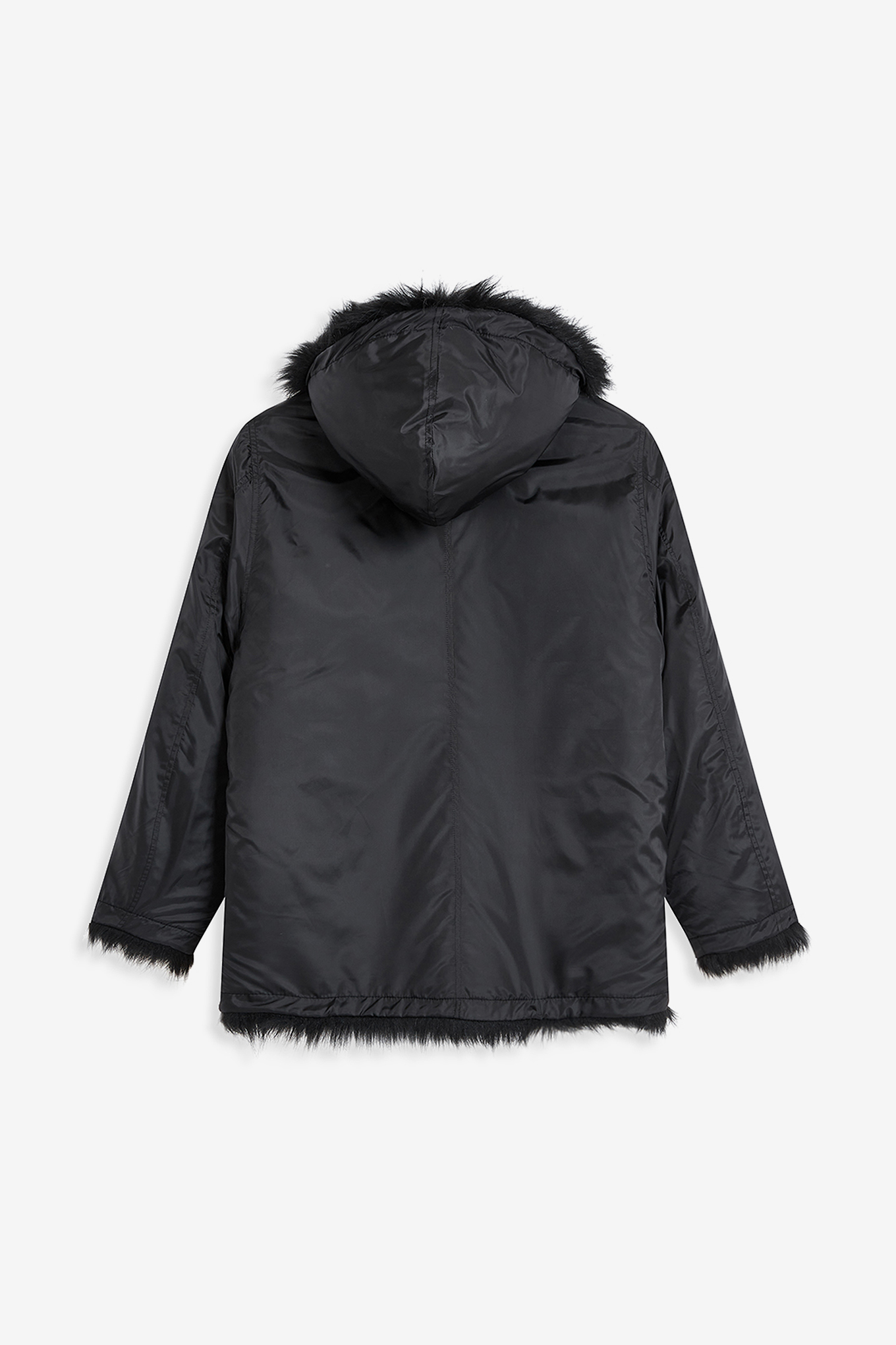 REVERSIBLE FAUX FUR HOOD JACKET-OPEN YY-306600 | 웍스아웃