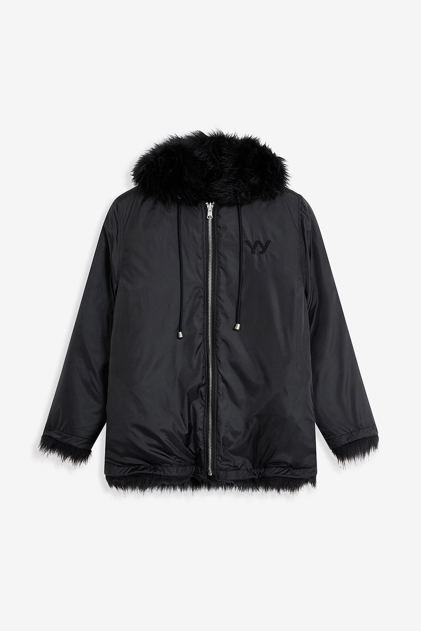 REVERSIBLE FAUX FUR HOOD JACKET-OPEN YY-306600 | 웍스아웃