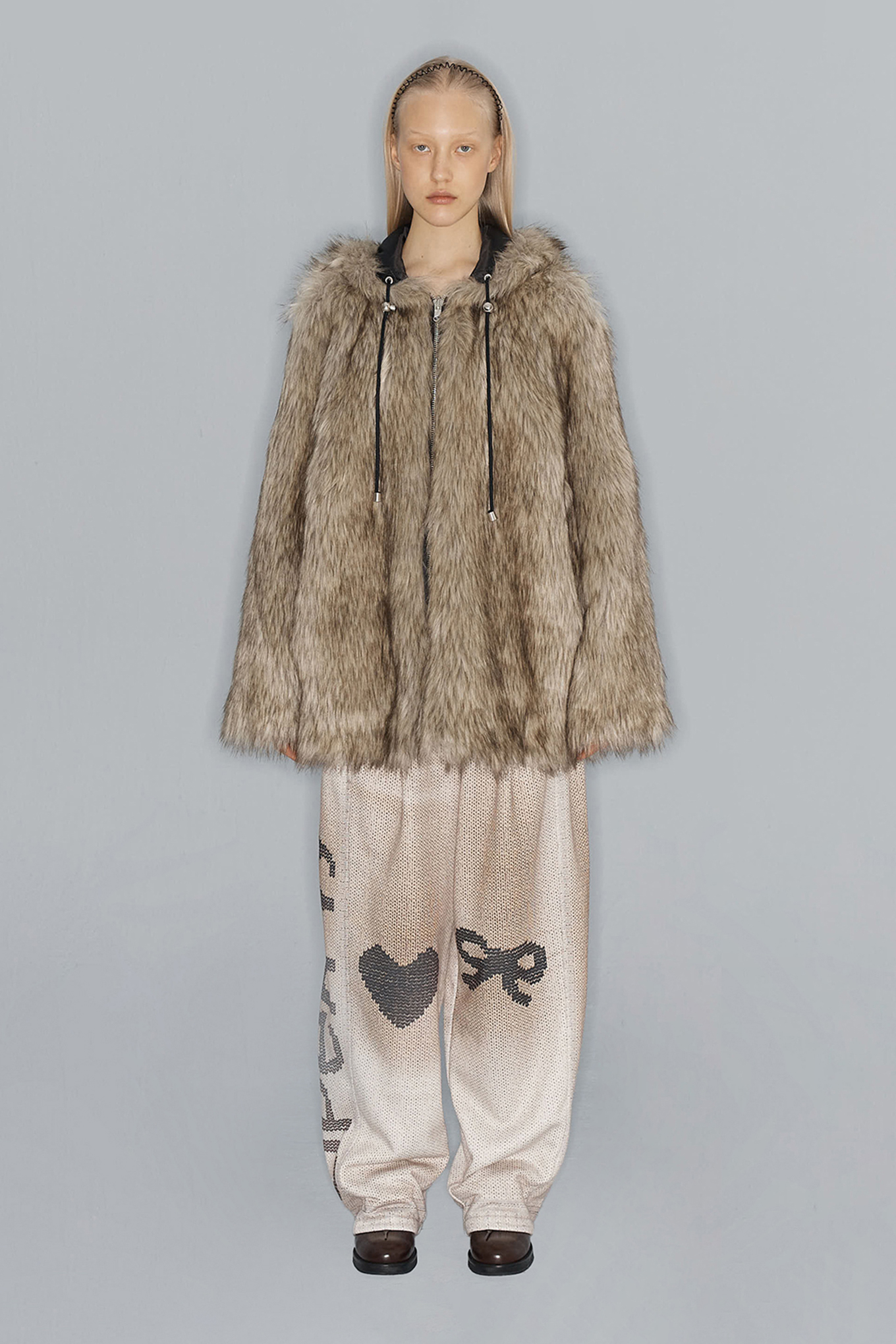 REVERSIBLE FAUX FUR HOOD JACKET-OPEN YY-306600 | 웍스아웃