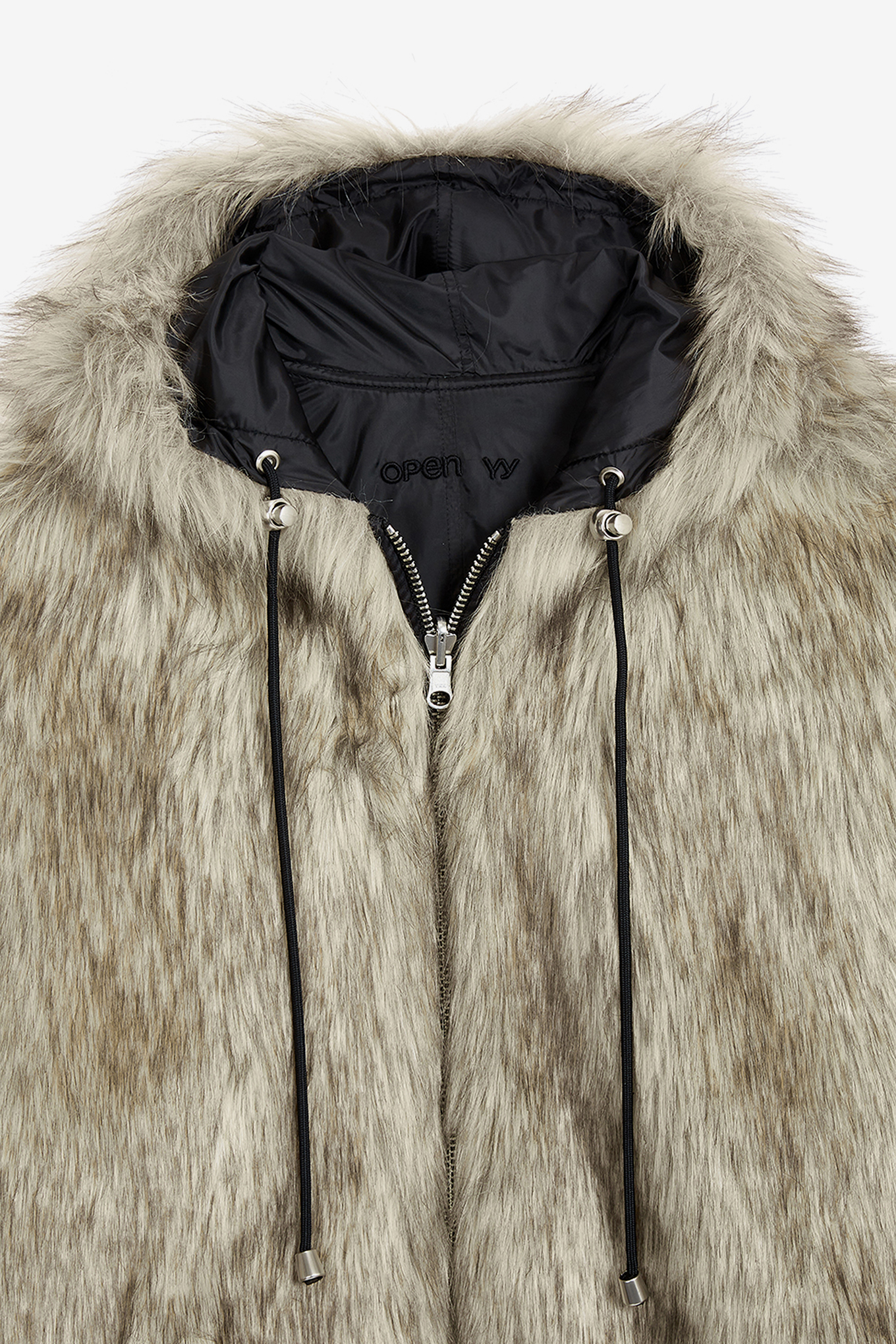 REVERSIBLE FAUX FUR HOOD JACKET-OPEN YY-306600 | 웍스아웃