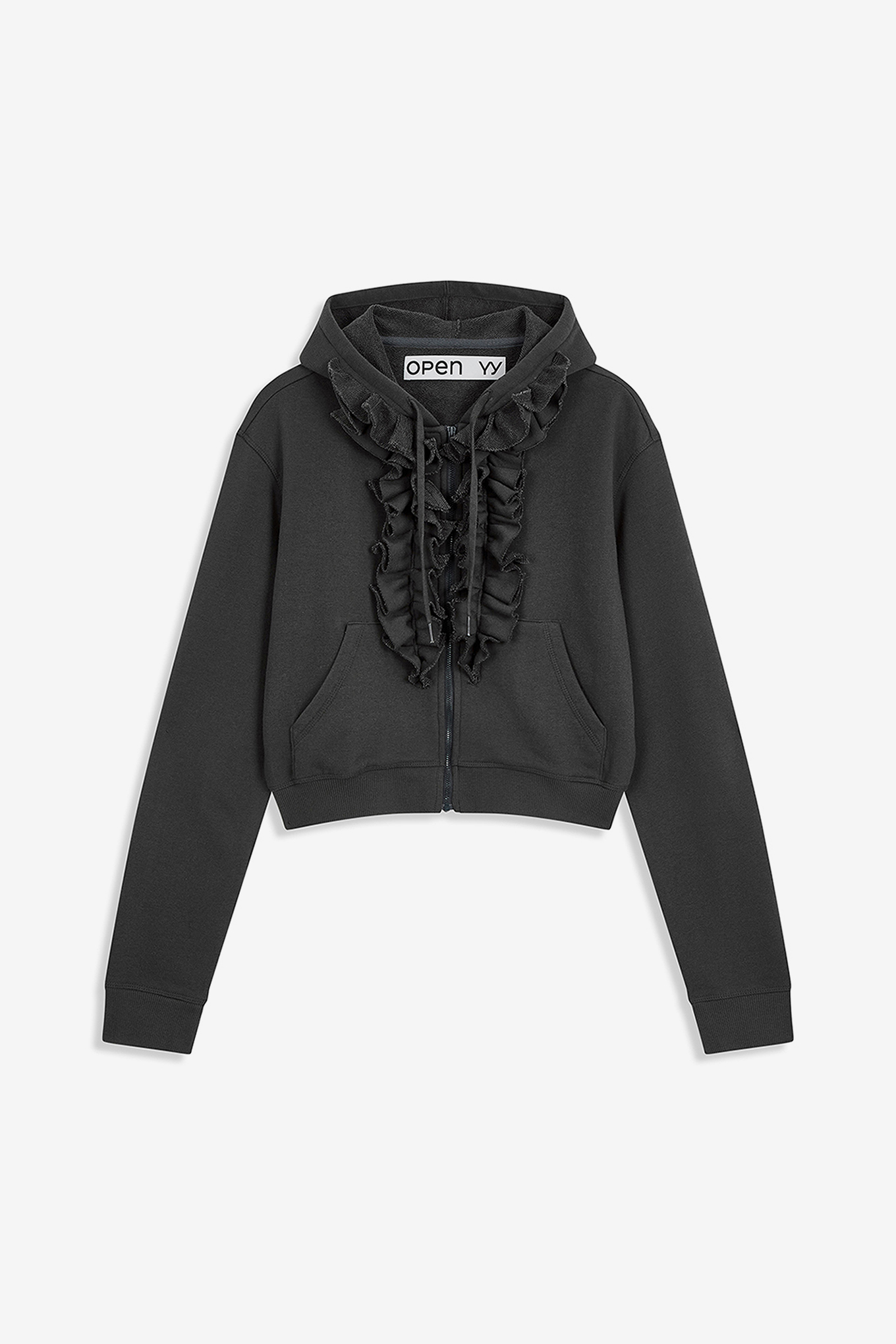 RUFFLE HOODIE-OPEN YY-104300 | 웍스아웃