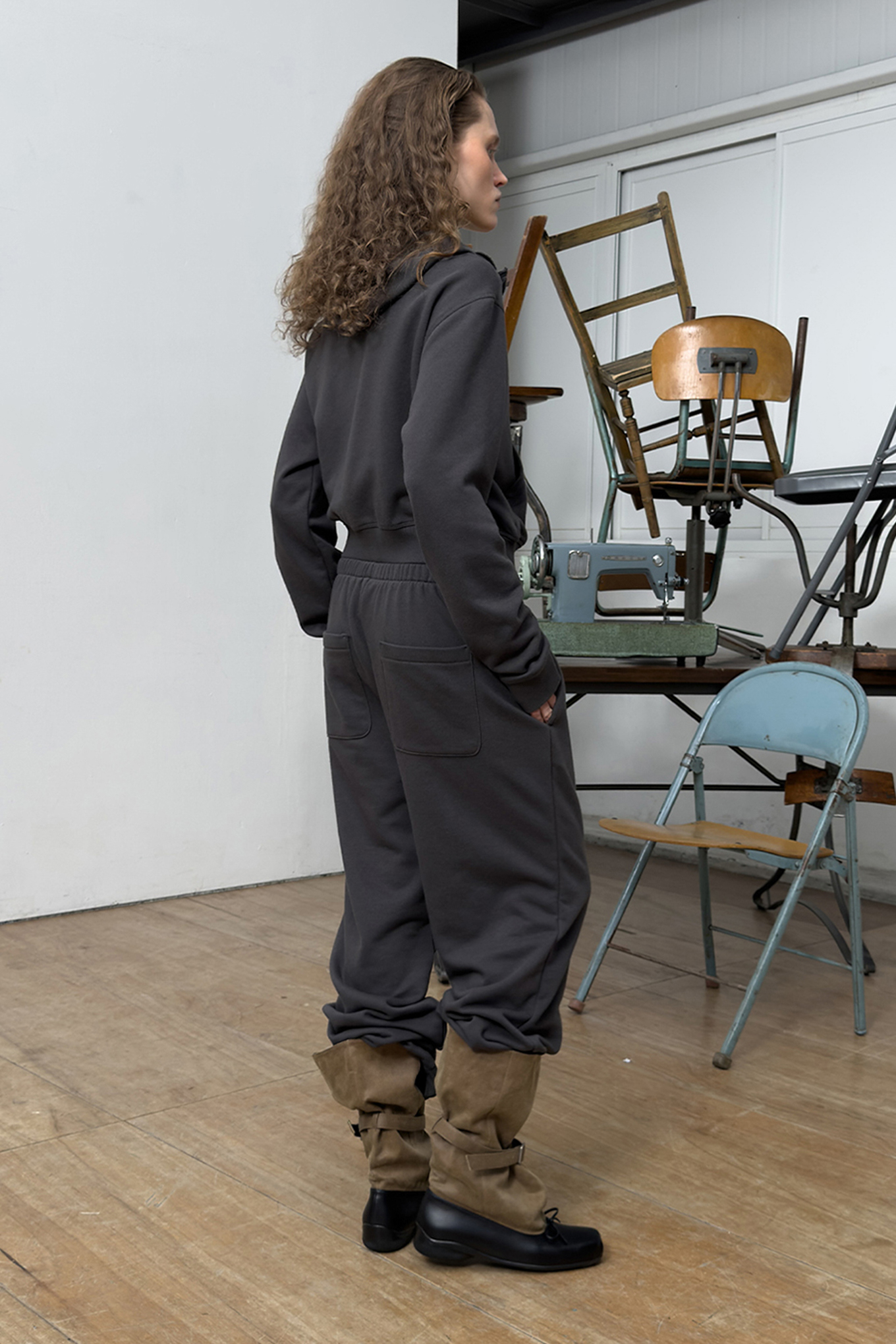 RUFFLE HOODIE-OPEN YY-104300 | 웍스아웃