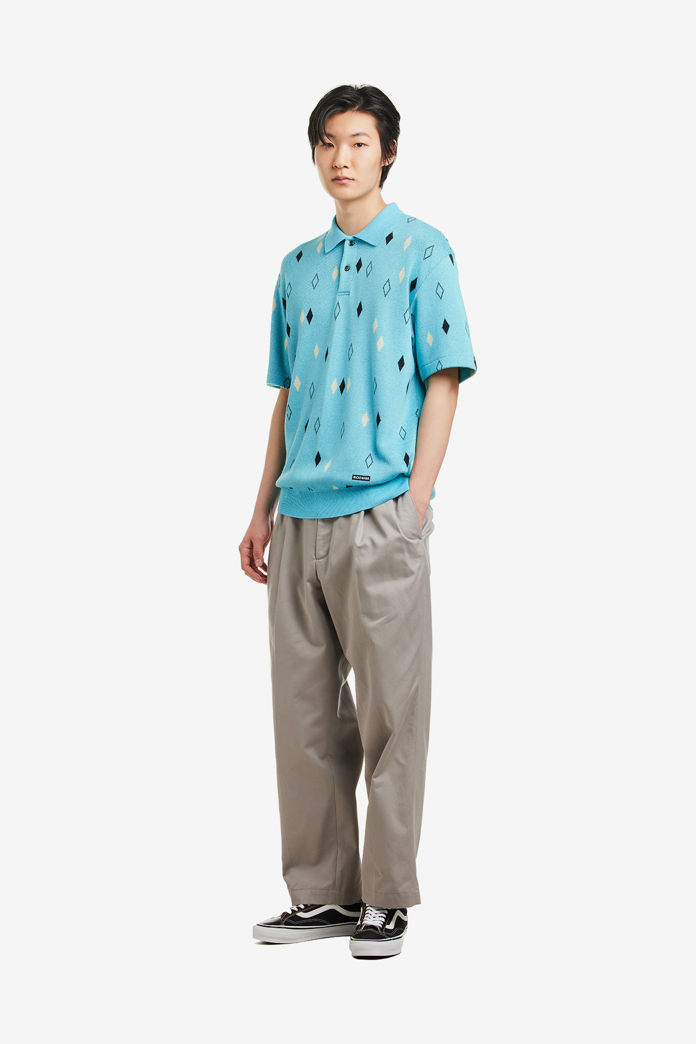 DIAMOND KNIT POLO SHIRT-WACKO MARIA-175000 | 웍스아웃